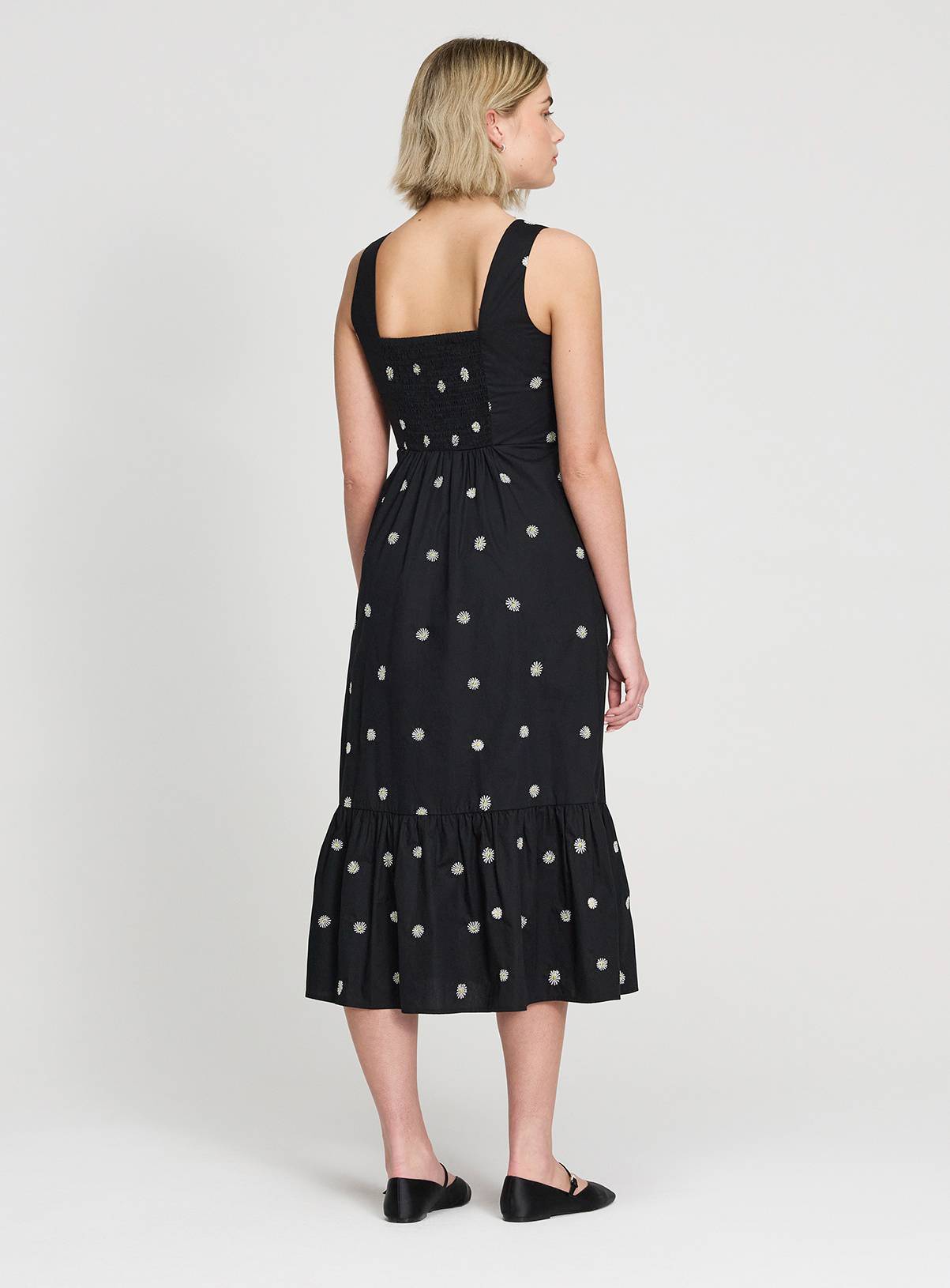 FINERY Cara Floral Embroidered Dress Black 14 - Image 7