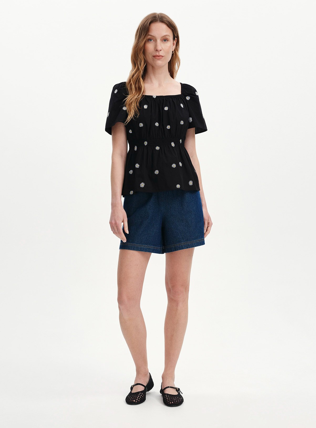 FINERY Holly Floral Embroidered Top Black 12 - Image 2 thumbnail
