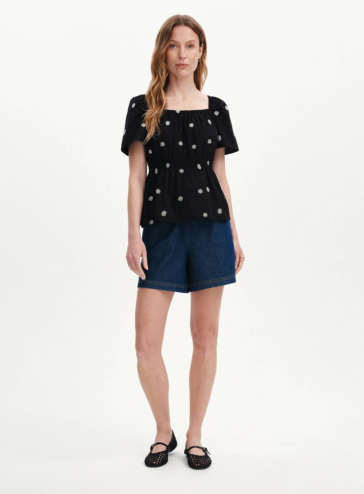 FINERY Holly Floral Embroidered Top Black 12 - Image 2