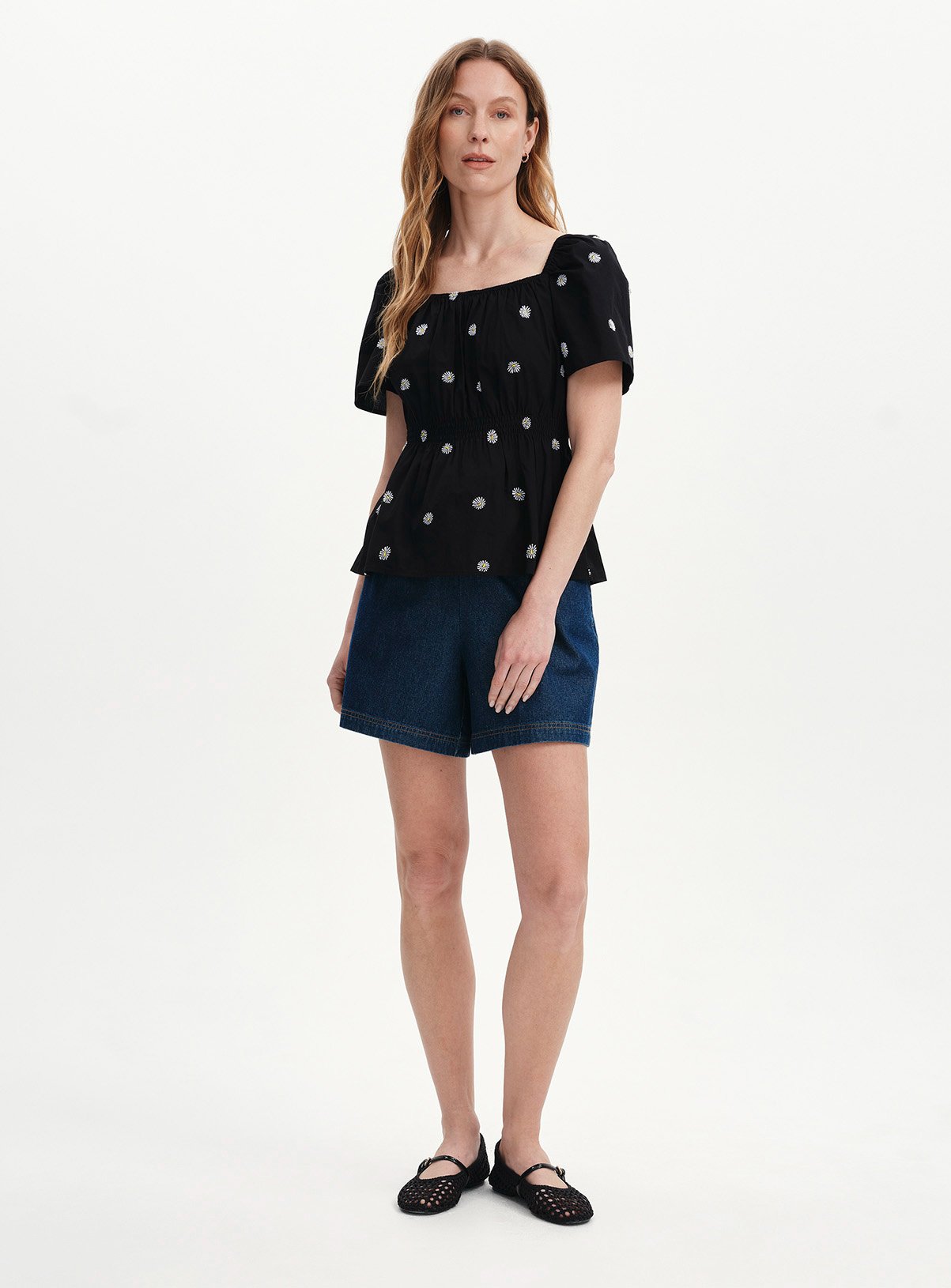 FINERY Holly Floral Embroidered Top Black 12 - Image 3 thumbnail