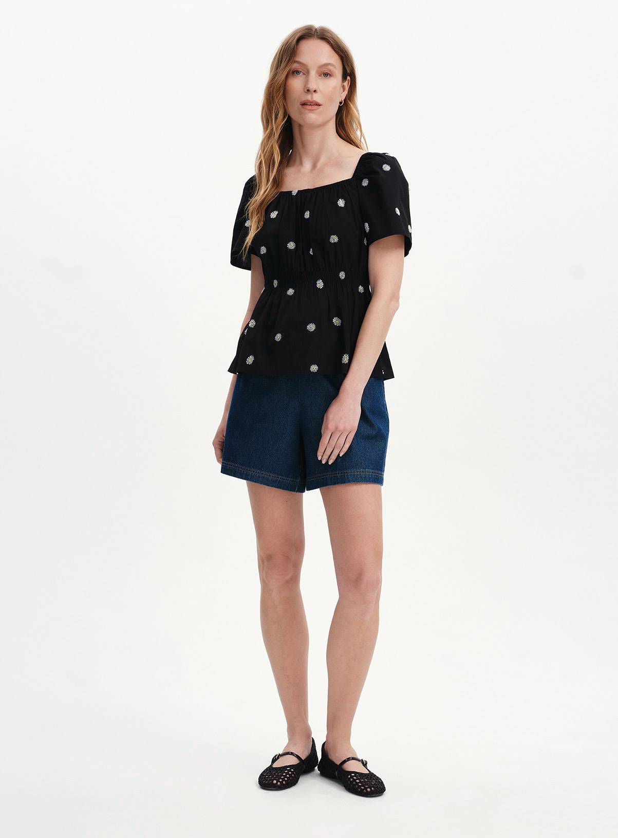 FINERY Holly Floral Embroidered Top Black 12 - Image 3
