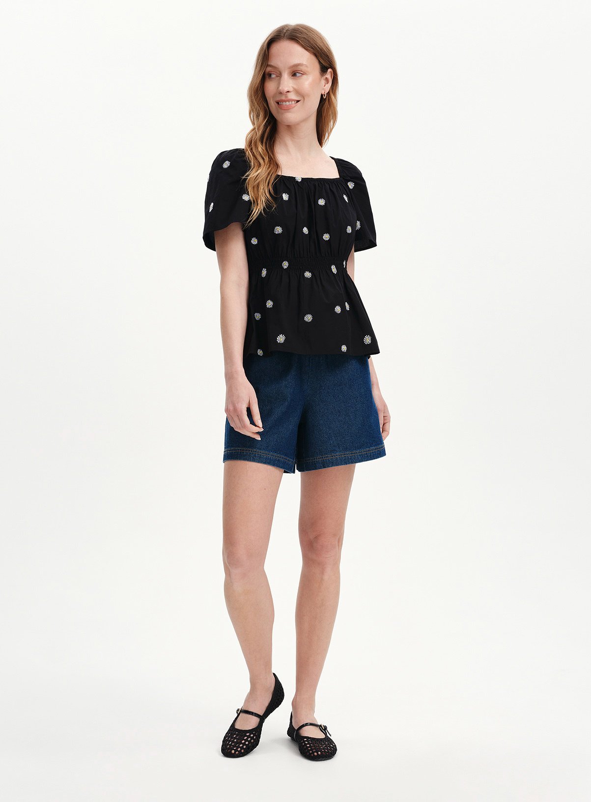 FINERY Holly Floral Embroidered Top Black 12 - Image 4 thumbnail
