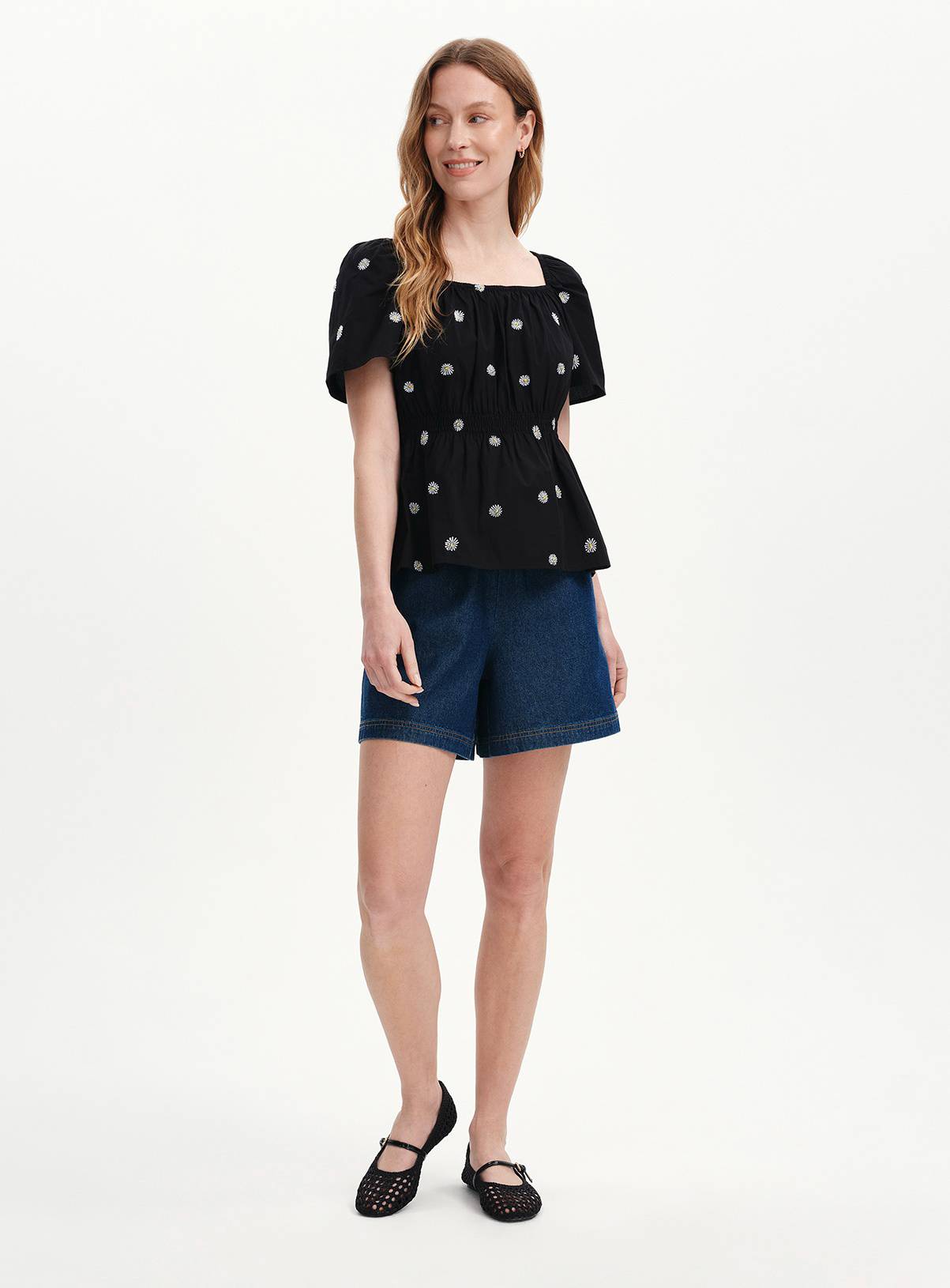 FINERY Holly Floral Embroidered Top Black 12 - Image 4