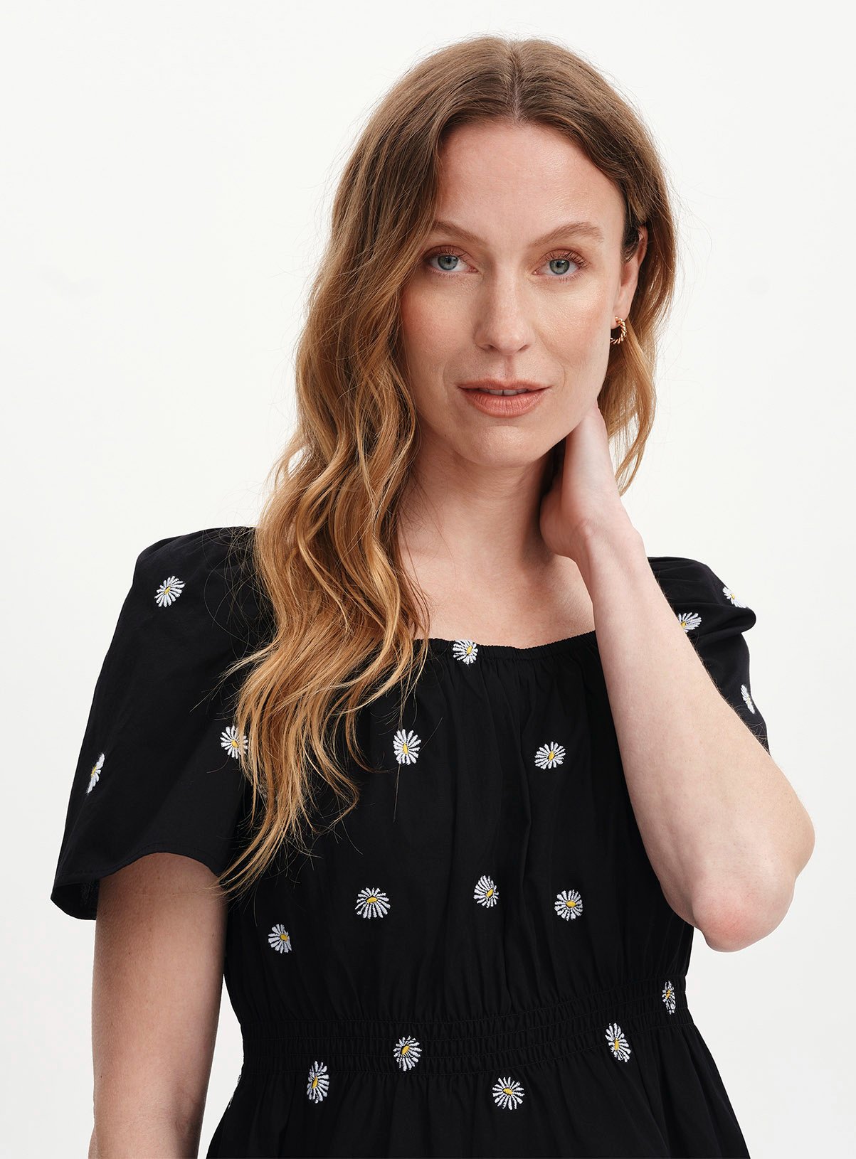 FINERY Holly Floral Embroidered Top Black 12 - Image 5 thumbnail