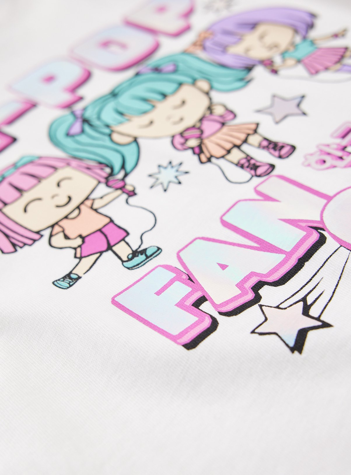 White Kpop Fan Club Graphic T-Shirt 3-4 years - Image 2 thumbnail