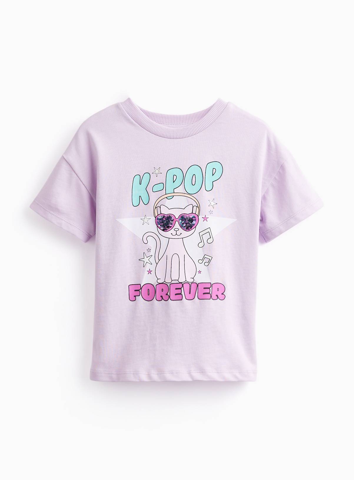 Lilac K-Pop Forever Graphic T-Shirt 4-5 years - Image 1