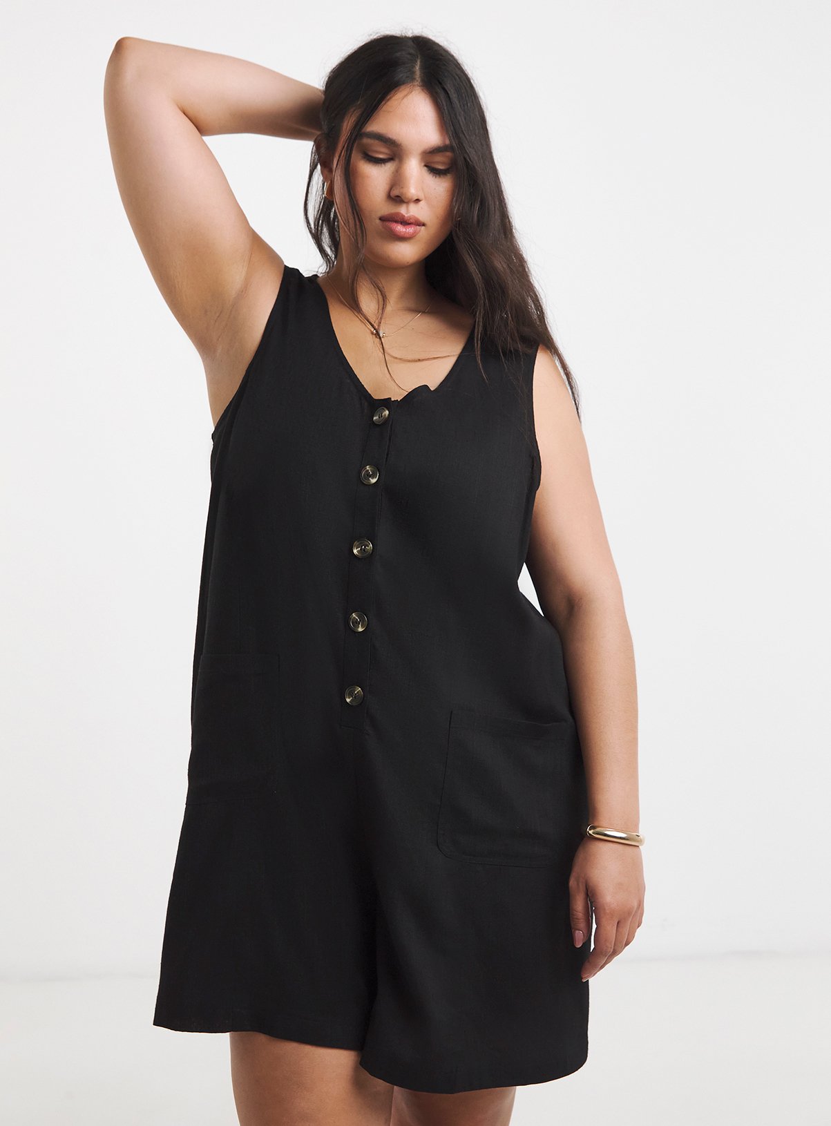 SIMPLY BE Linen Playsuit 30 - Image 3 thumbnail