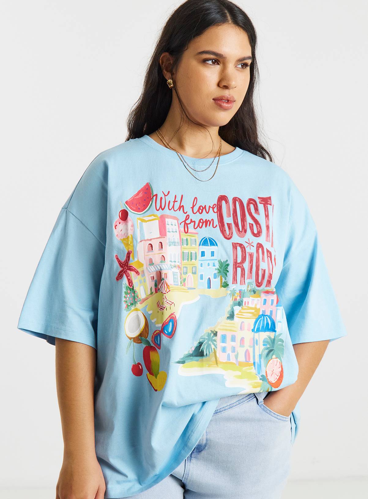 SIMPLY BE Costa Rica Graphic Oversized T-Shirt 10 - Image 1