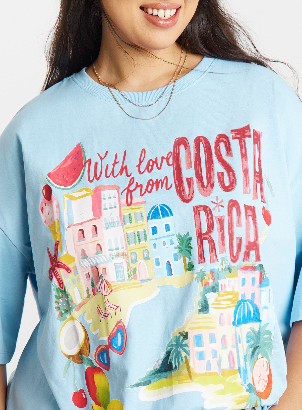 SIMPLY BE Costa Rica Graphic Oversized T-Shirt 10 - Image 4 thumbnail