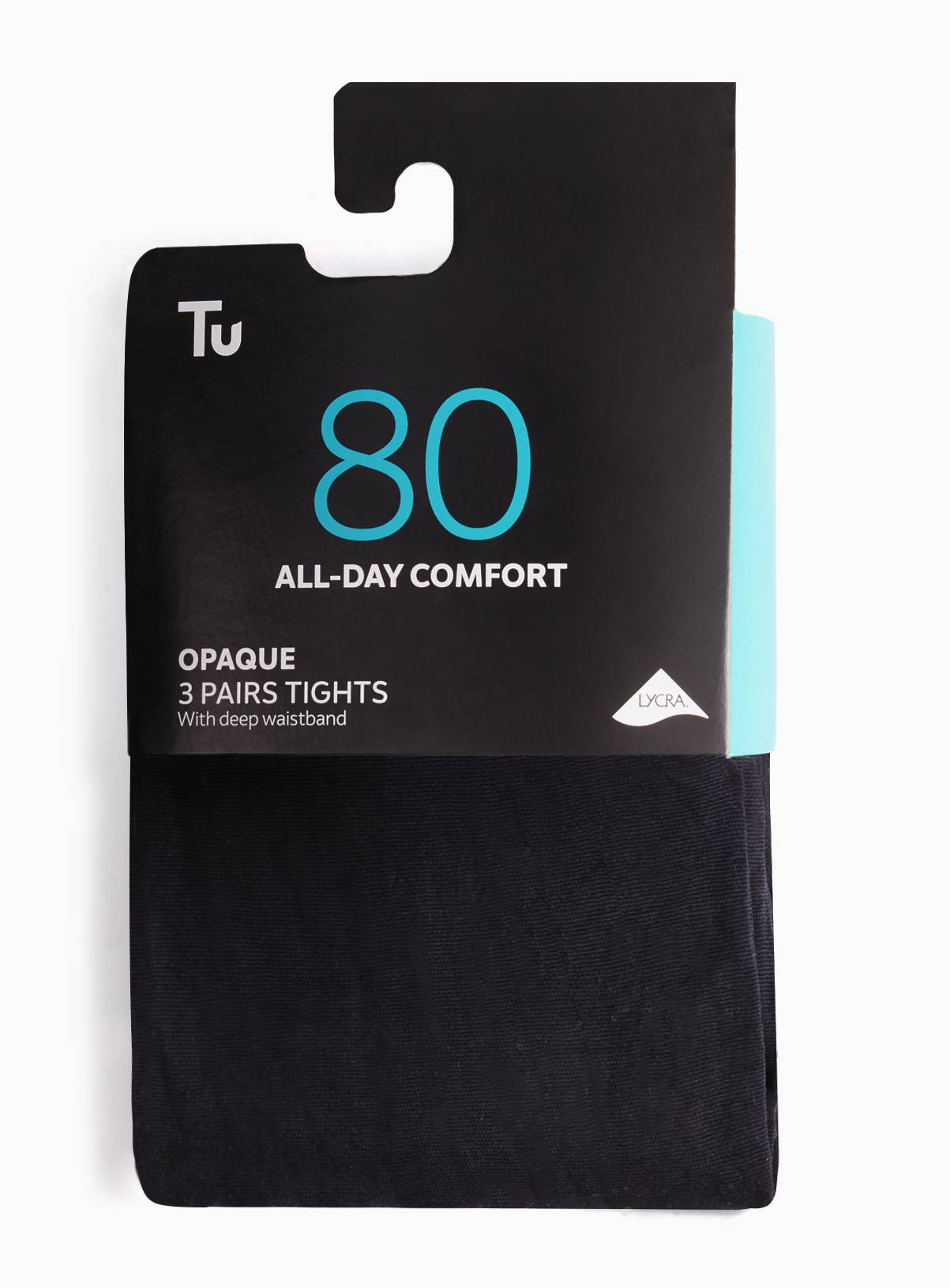 Black 80 Denier Opaque Tights 3 Pack XL - Image 3