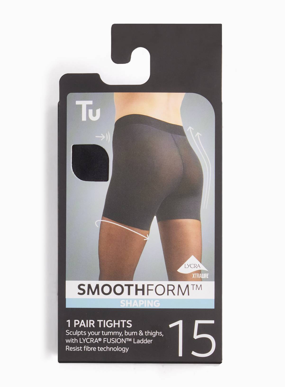 15 Denier Black Sheer Firm Shaping Tights M - Image 1