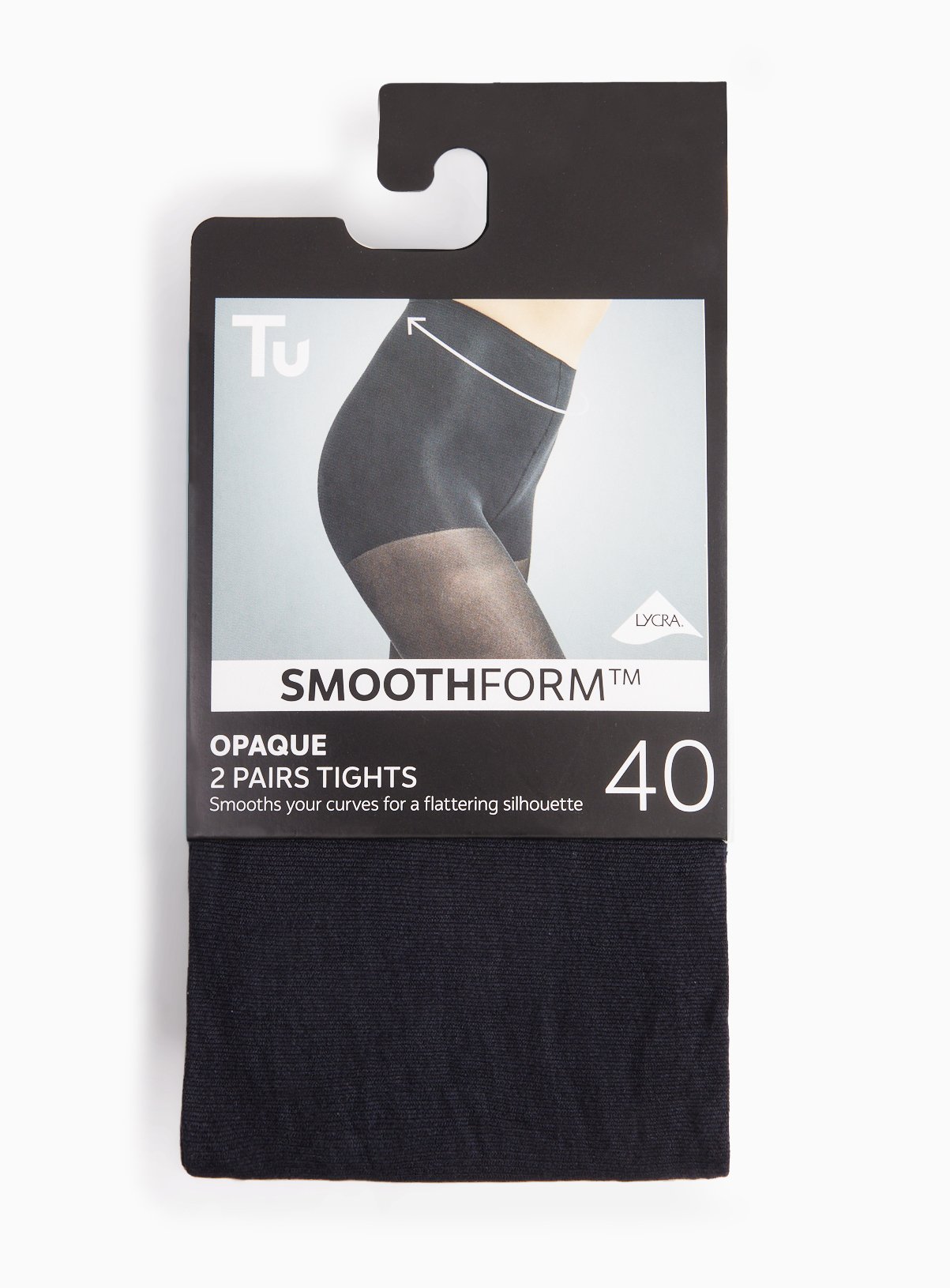 40 Denier Opaque Smoothing Tights 2-Pack S - Image 1 thumbnail