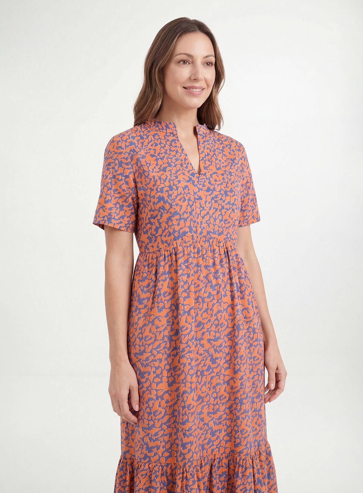 WALLIS Petite Animal Print Collarless Midi Dress 16 - Image 4