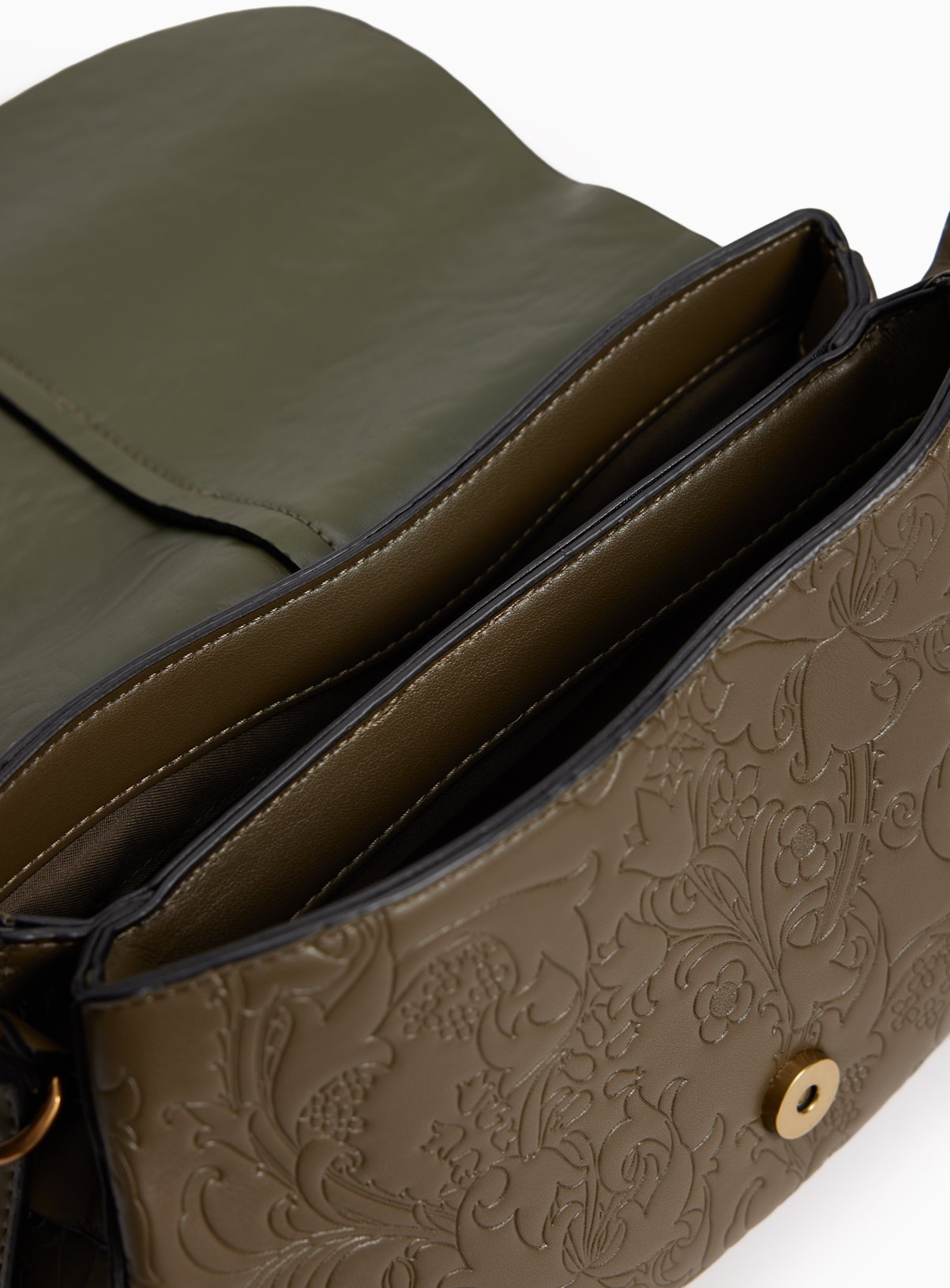 Tu x Morris & Co. Khaki Embossed Saddle Bag One Size - Image 3 thumbnail