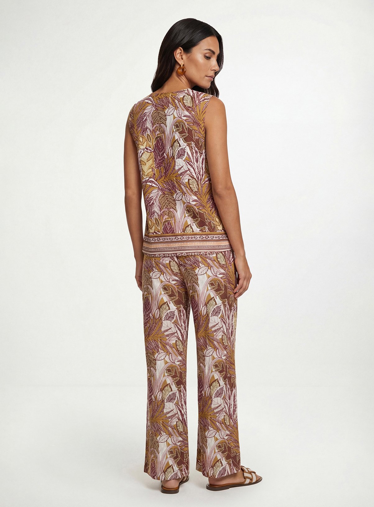WALLIS Tropical Print Wide Leg Trouser 14 - Image 3 thumbnail