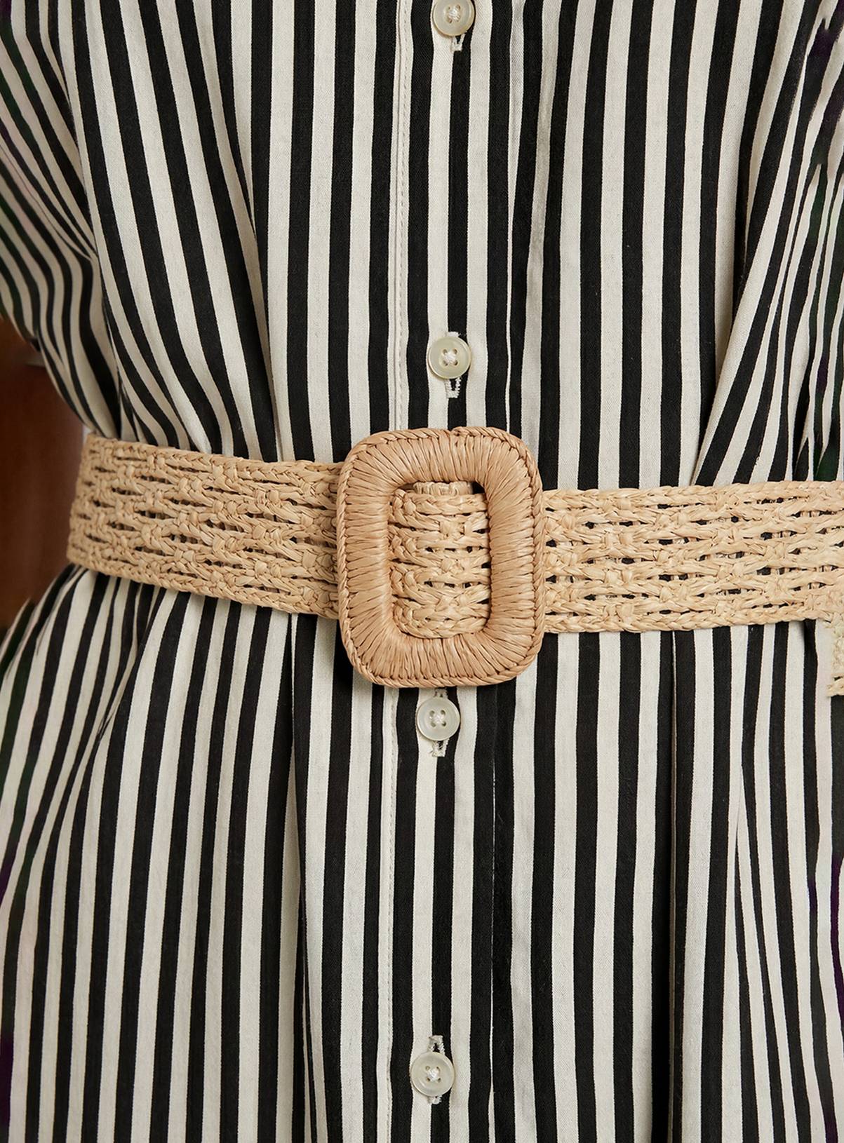 WALLIS Stripe Belted Midi Dress 14 - Image 3