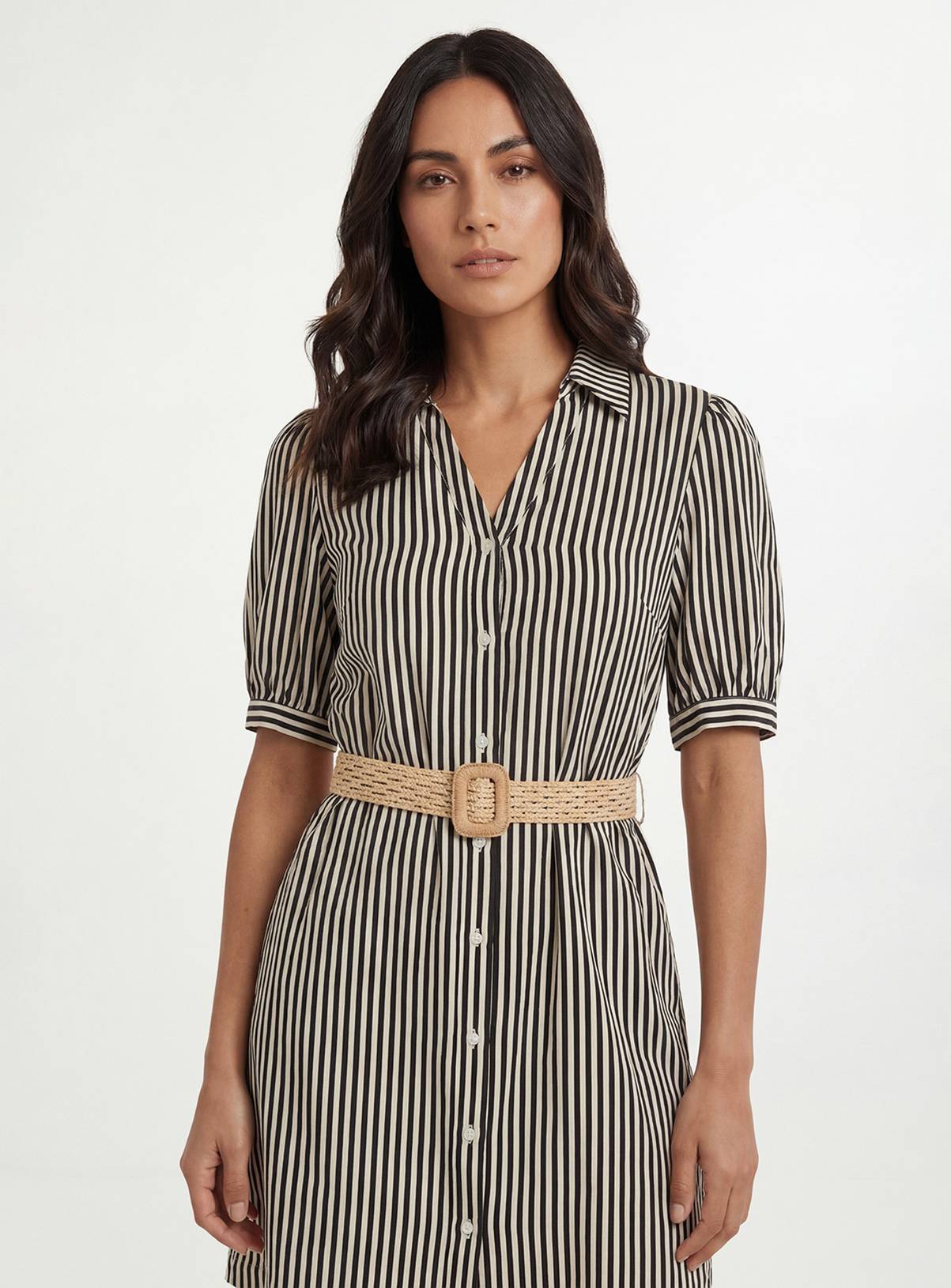 WALLIS Stripe Belted Midi Dress 14 - Image 4