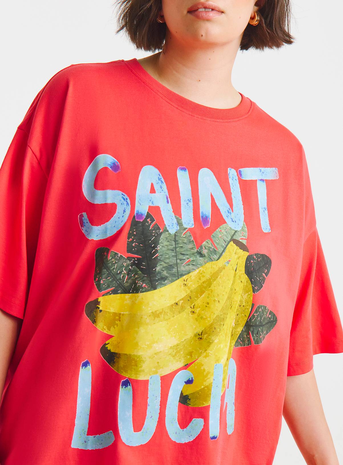 SIMPLY BE St Lucia Bananas Graphic T-Shirt 20 - Image 4