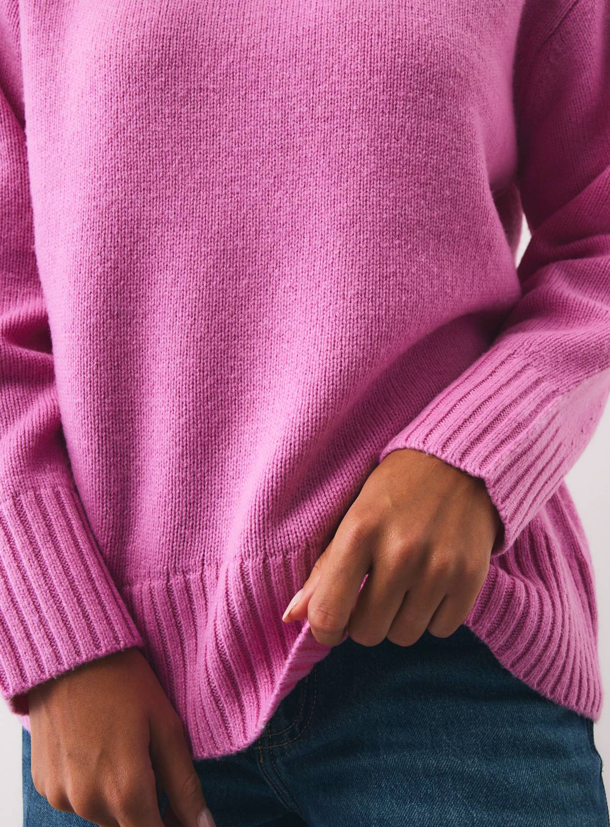 Pink Pure Lambswool High Neck Jumper XS - Image 2