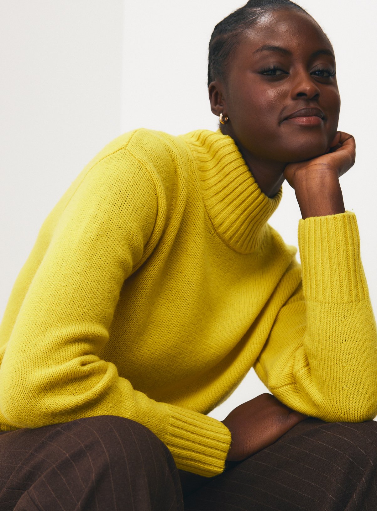 Yellow Pure Lambswool High Neck Jumper XL - Image 1 thumbnail