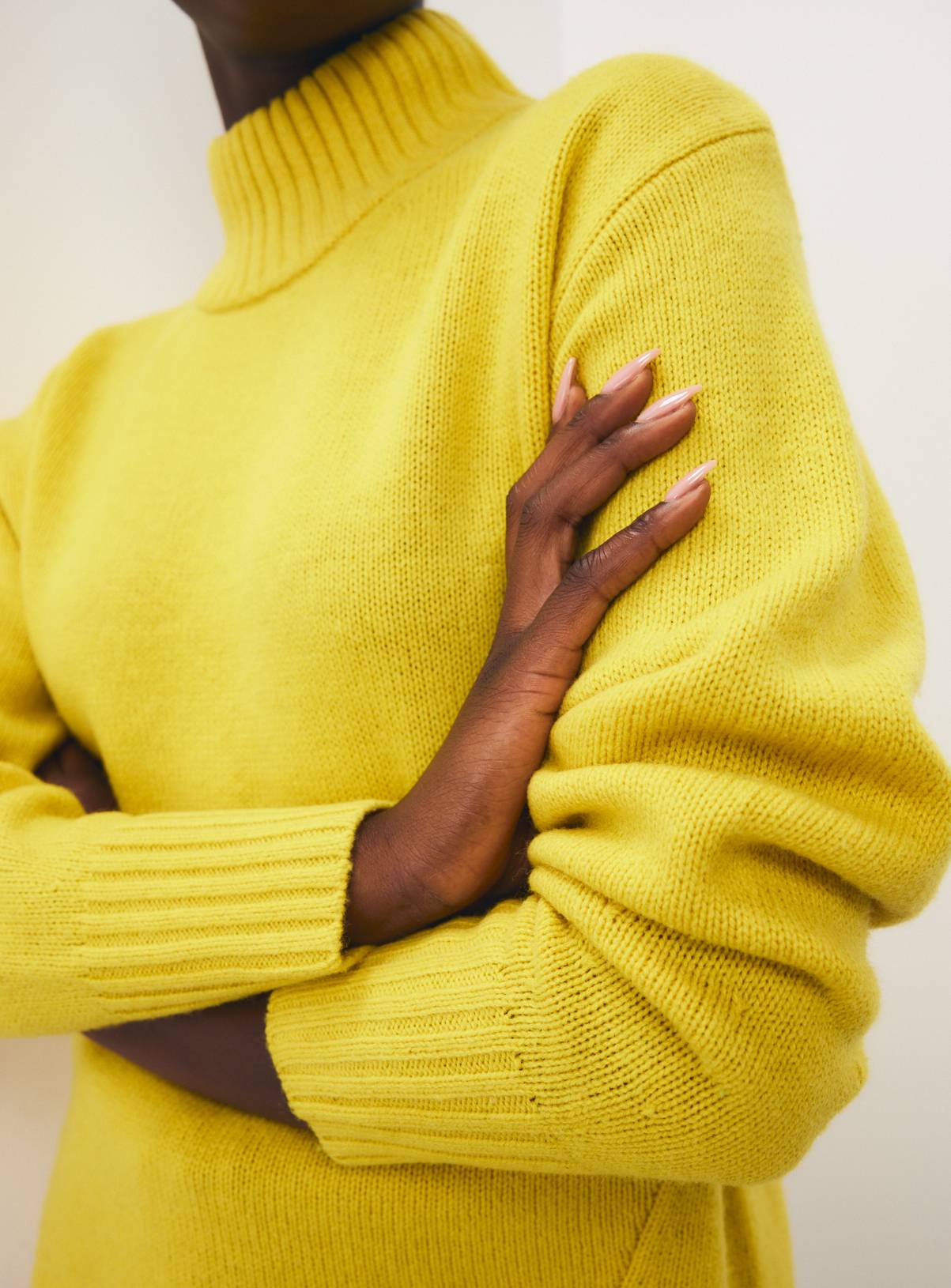 Yellow Pure Lambswool High Neck Jumper XL - Image 2