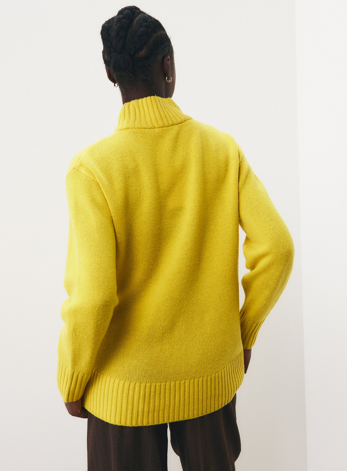 Yellow Pure Lambswool High Neck Jumper XL - Image 4 thumbnail