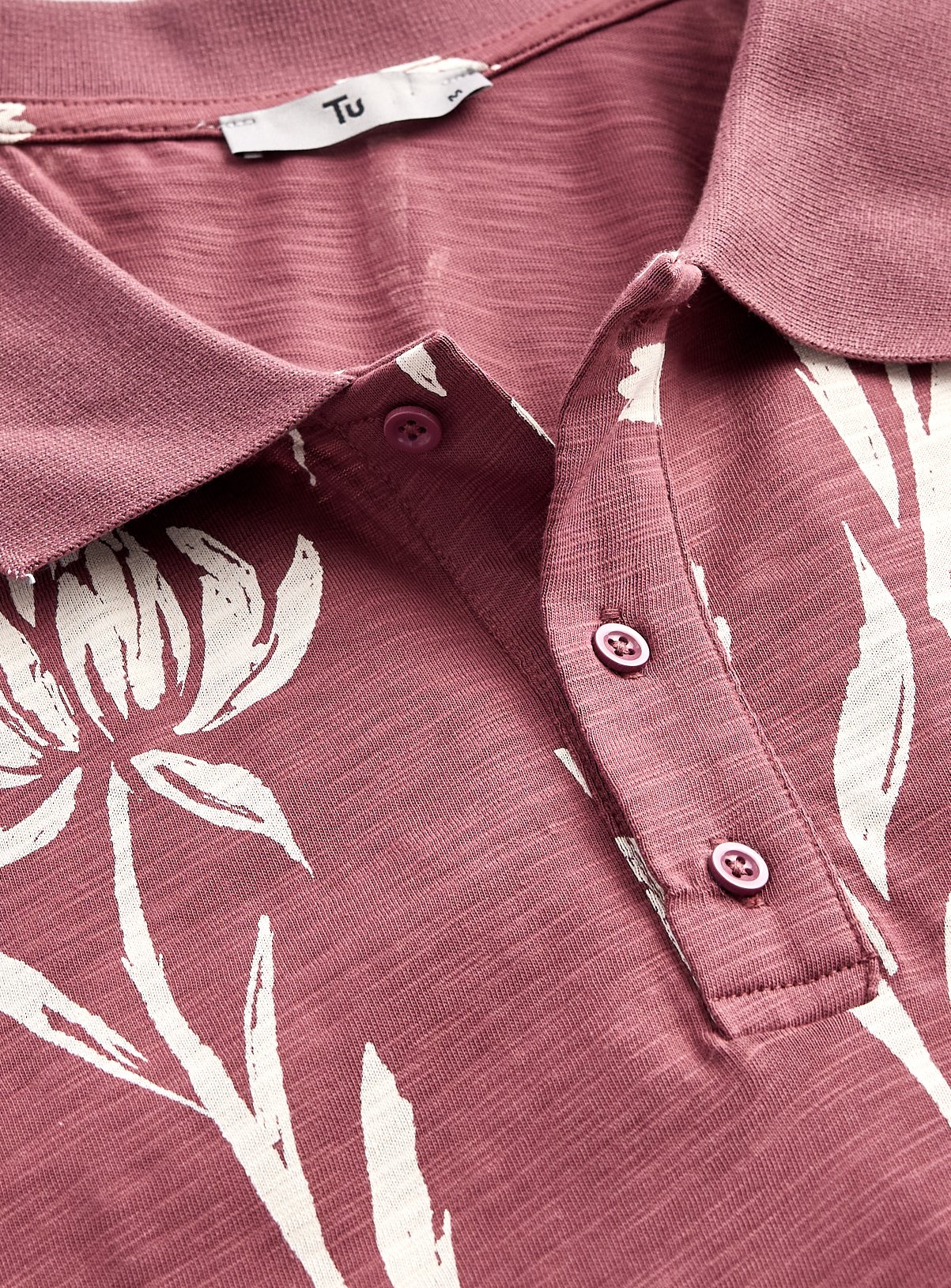 Pink Floral Print Polo Shirt XXL - Image 2 thumbnail