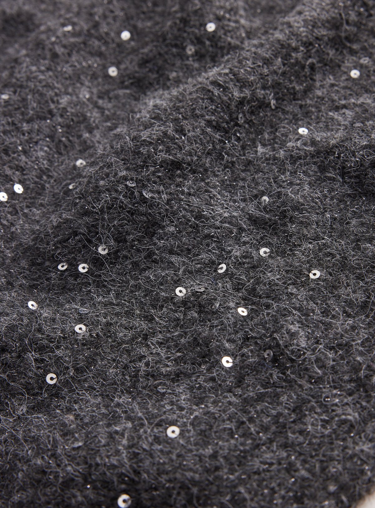 Granite Grey Sequin Triangle Knitted Scarf One Size - Image 3 thumbnail