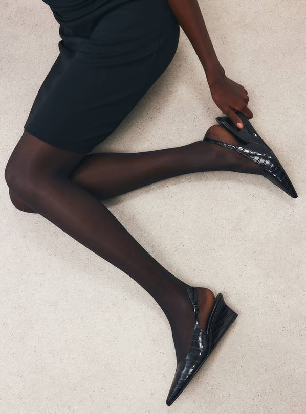 15 Denier Black Premium Sheer Tights 2 Pack S
