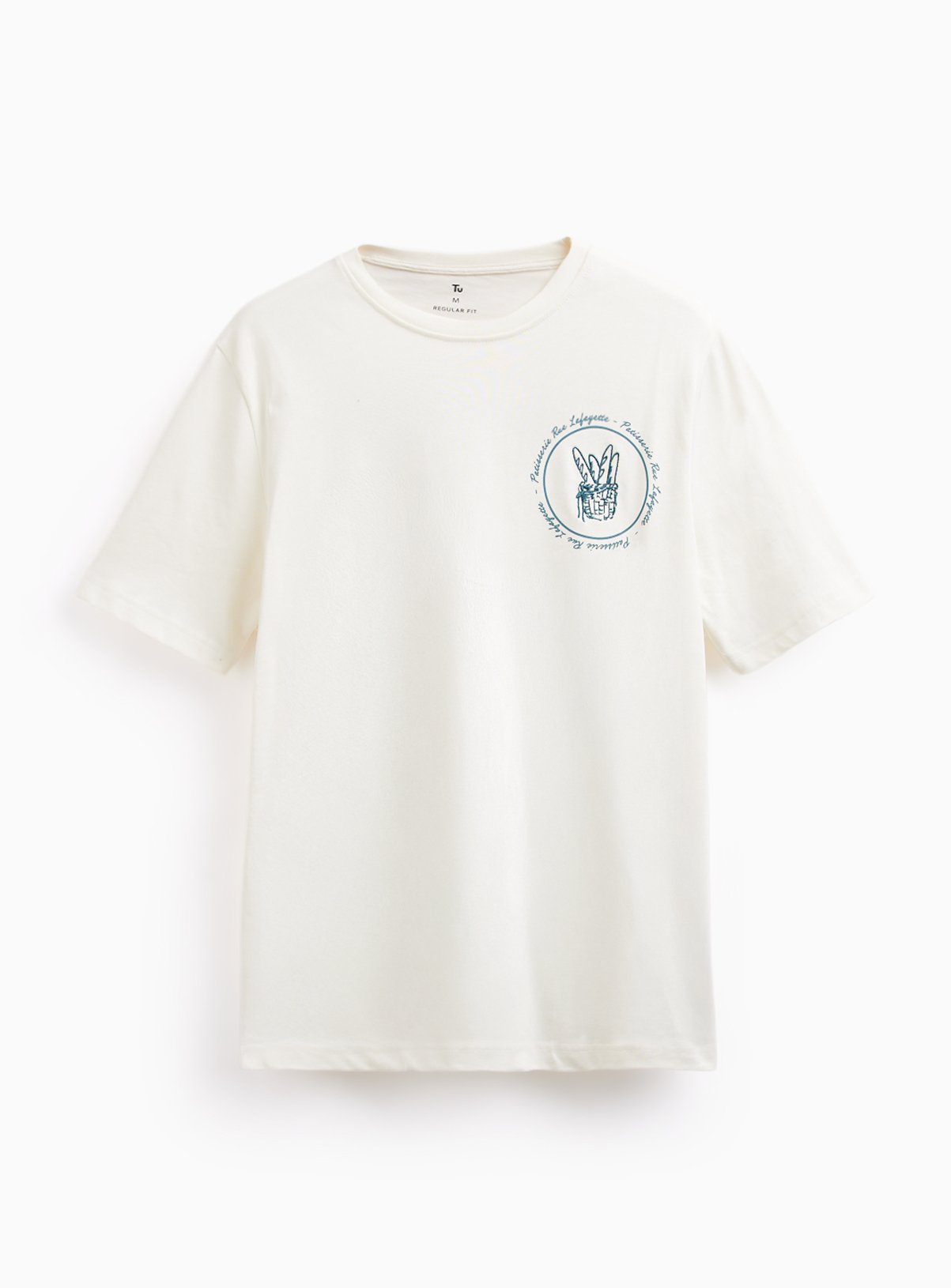 White 'Patisserie Rue Lafayette' Regular Fit T-shirt L - Image 3 thumbnail