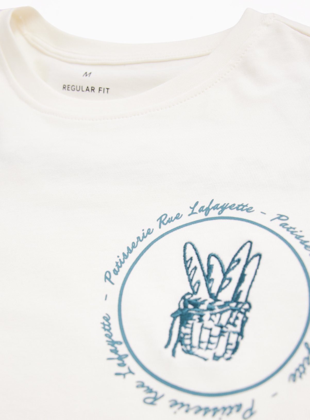 White 'Patisserie Rue Lafayette' Regular Fit T-shirt L - Image 5 thumbnail