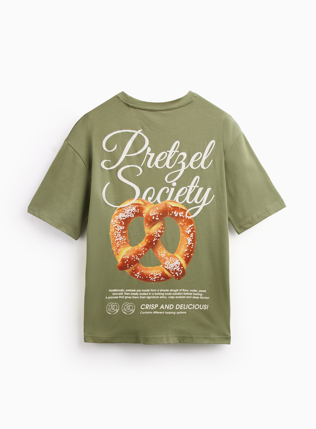 Olive Green Pretzel Society Relaxed Fit T-Shirt XXL - Image 4 thumbnail