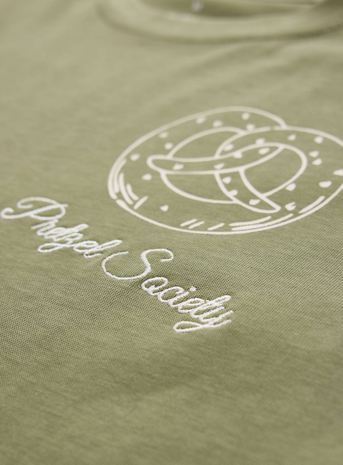 Olive Green Pretzel Society Relaxed Fit T-Shirt XXL - Image 5