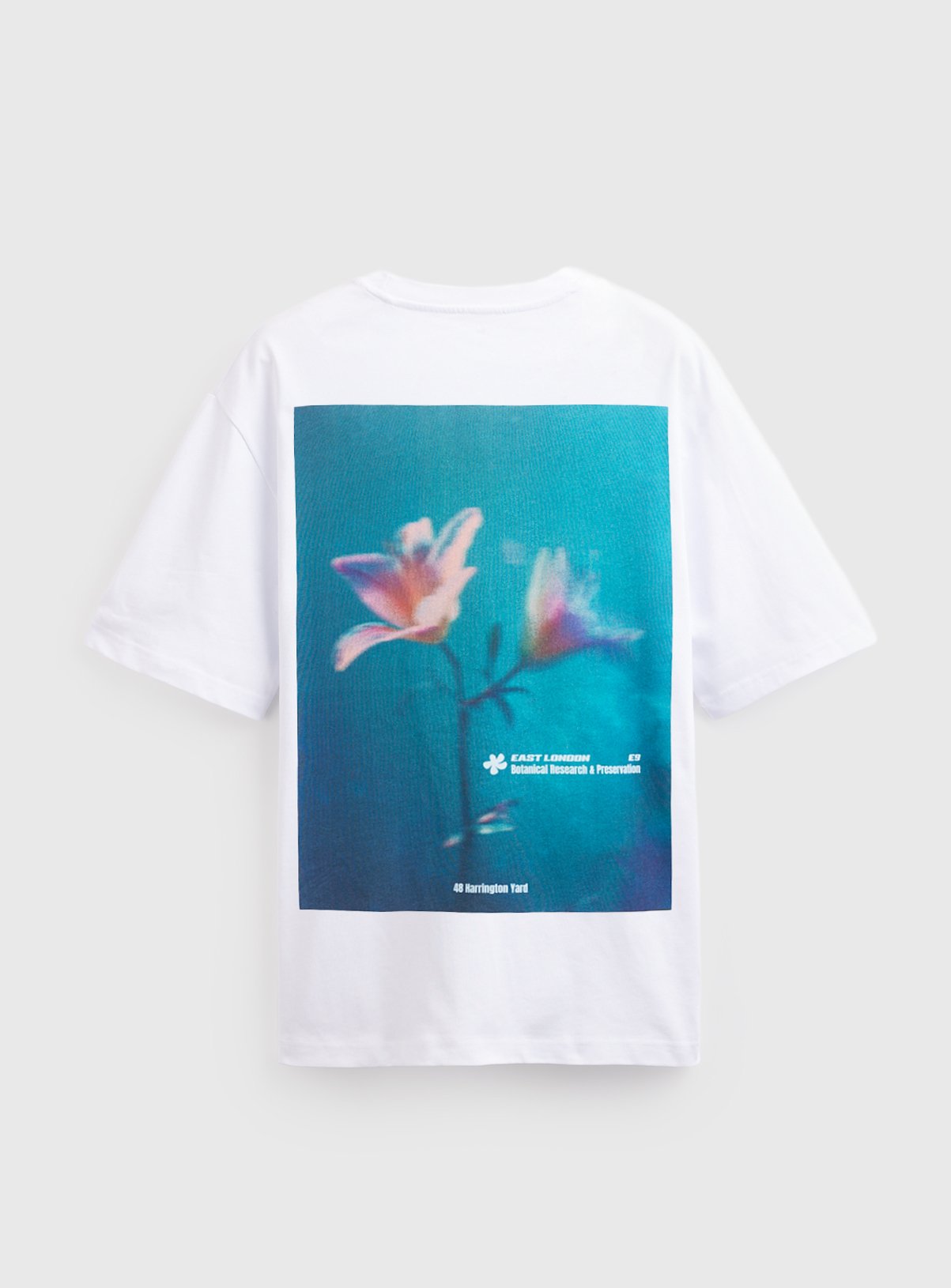 White Botanical Print Relaxed Fit T-Shirt L - Image 4 thumbnail
