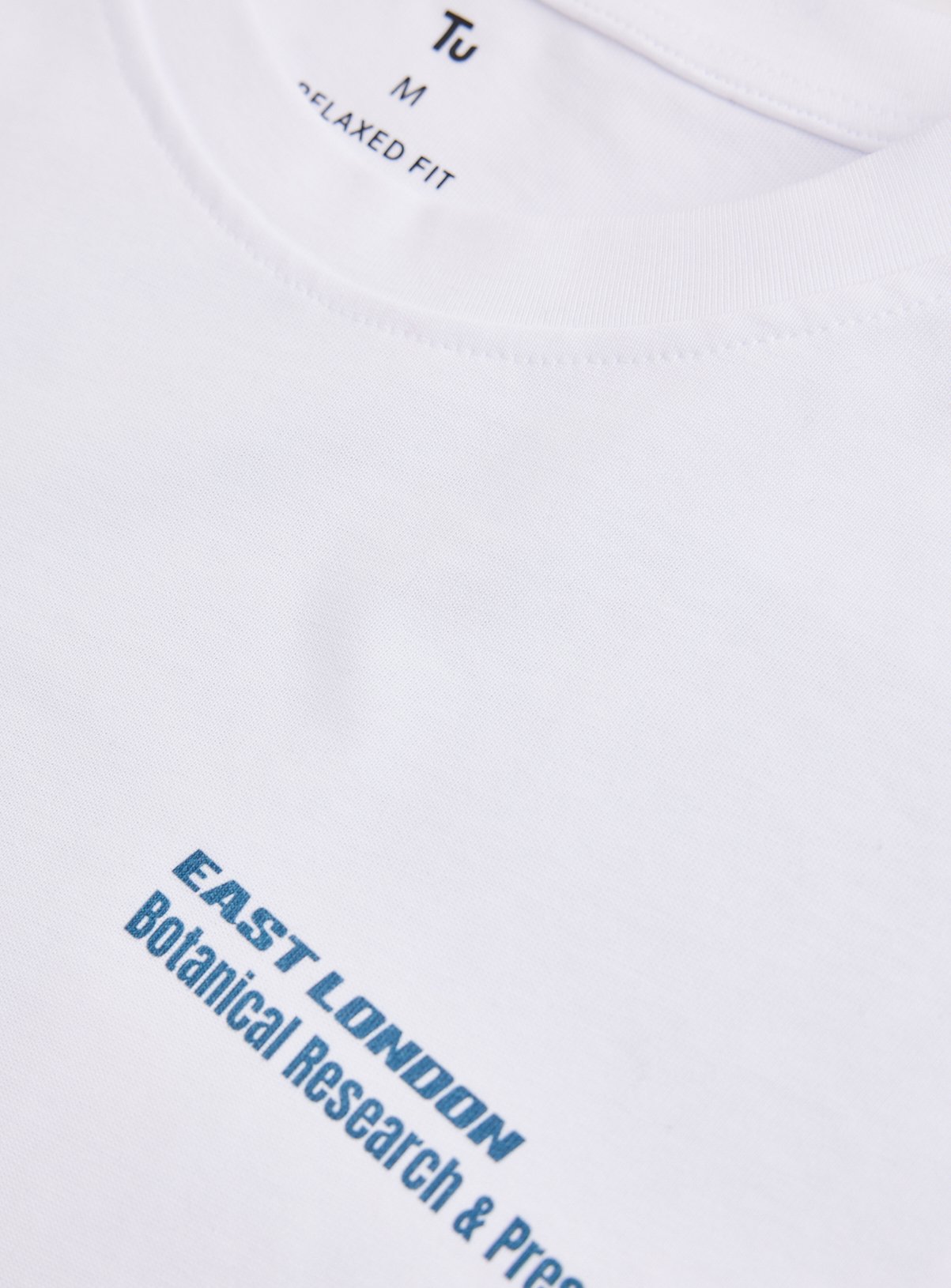 White Botanical Print Relaxed Fit T-Shirt L - Image 5 thumbnail