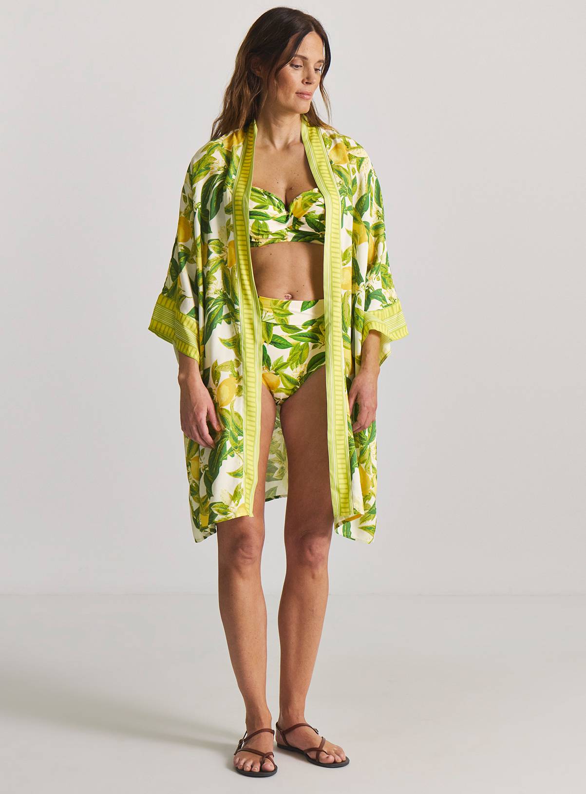 SIMPLY BE Border Print Open Maxi Kaftan 20-22 - Image 1