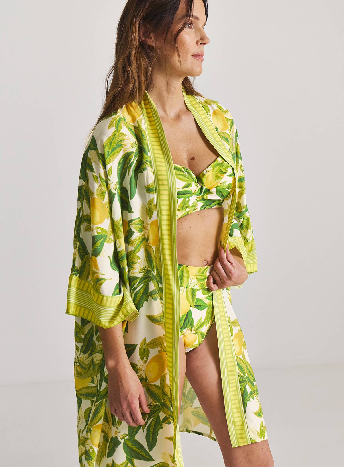 SIMPLY BE Border Print Open Maxi Kaftan 20-22 - Image 3
