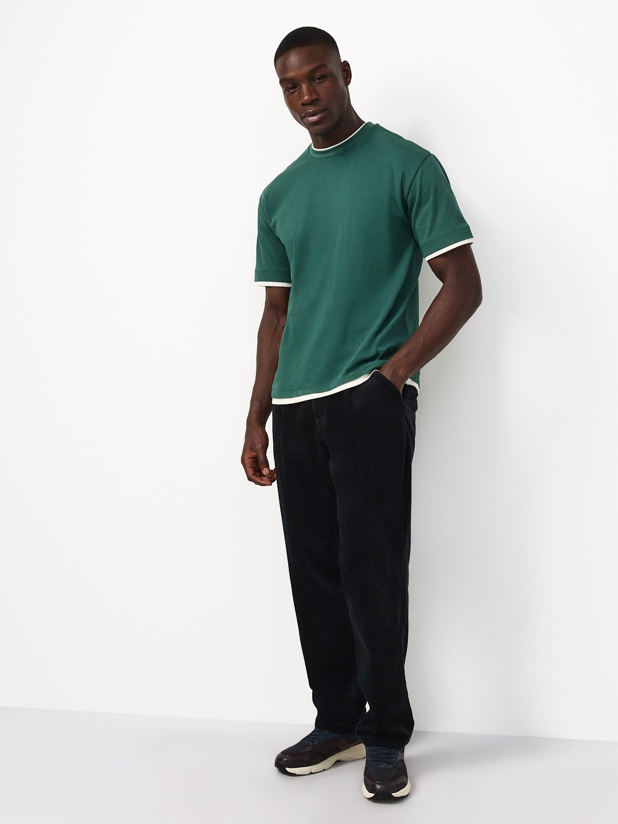 Green Relaxed Mock Neck T-Shirt XXXXL - Image 2 thumbnail