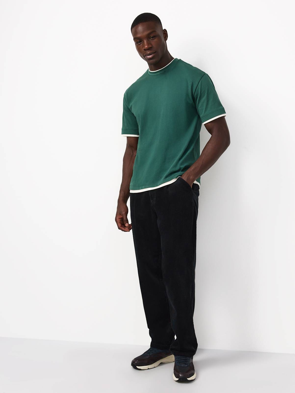 Green Relaxed Mock Neck T-Shirt XXXXL - Image 2