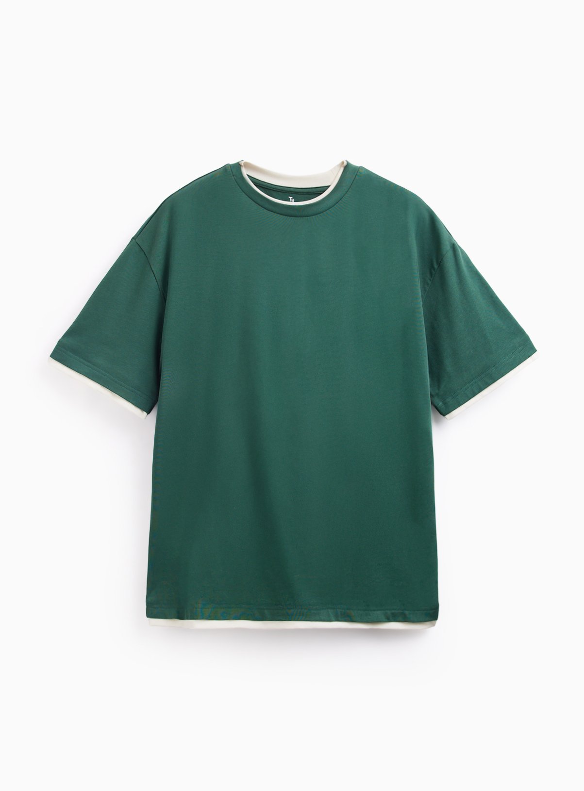 Green Relaxed Mock Neck T-Shirt XXXXL - Image 3 thumbnail