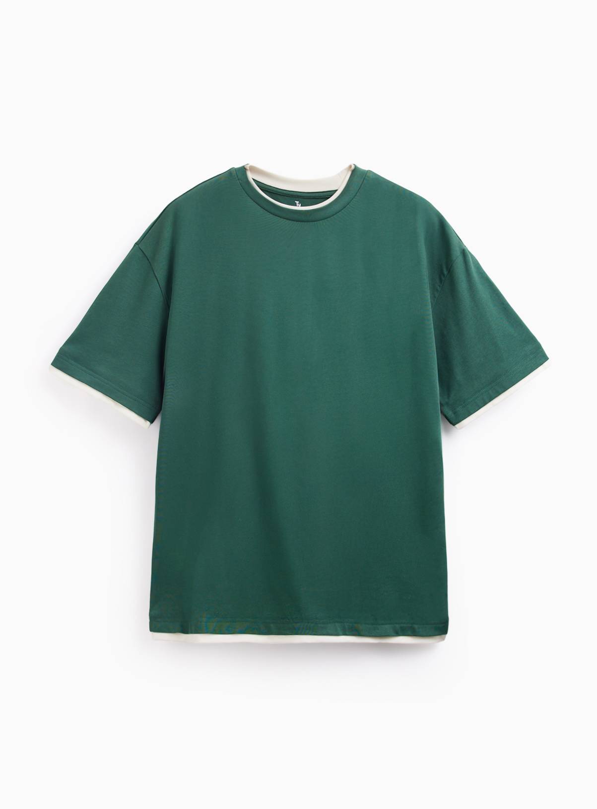 Green Relaxed Mock Neck T-Shirt XXXXL - Image 3