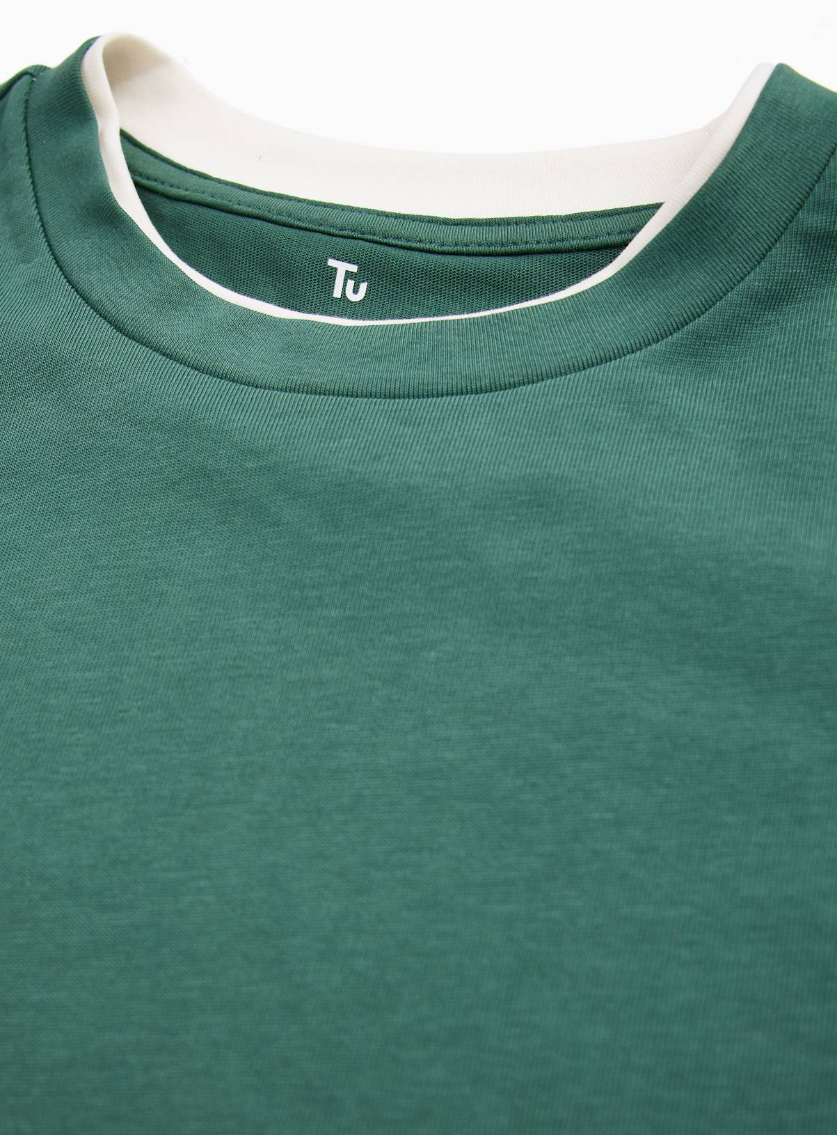 Green Relaxed Mock Neck T-Shirt XXXXL - Image 4