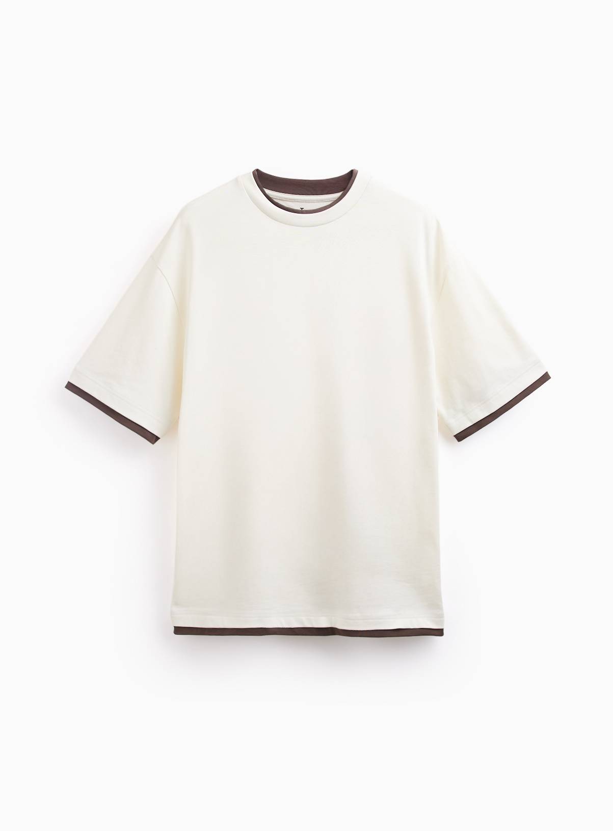White Relaxed Mock Neck T-Shirt XXL - Image 3