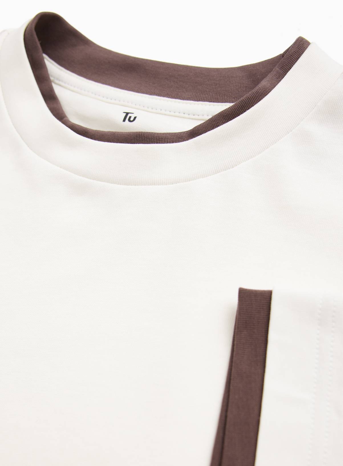 White Relaxed Mock Neck T-Shirt XXL - Image 4