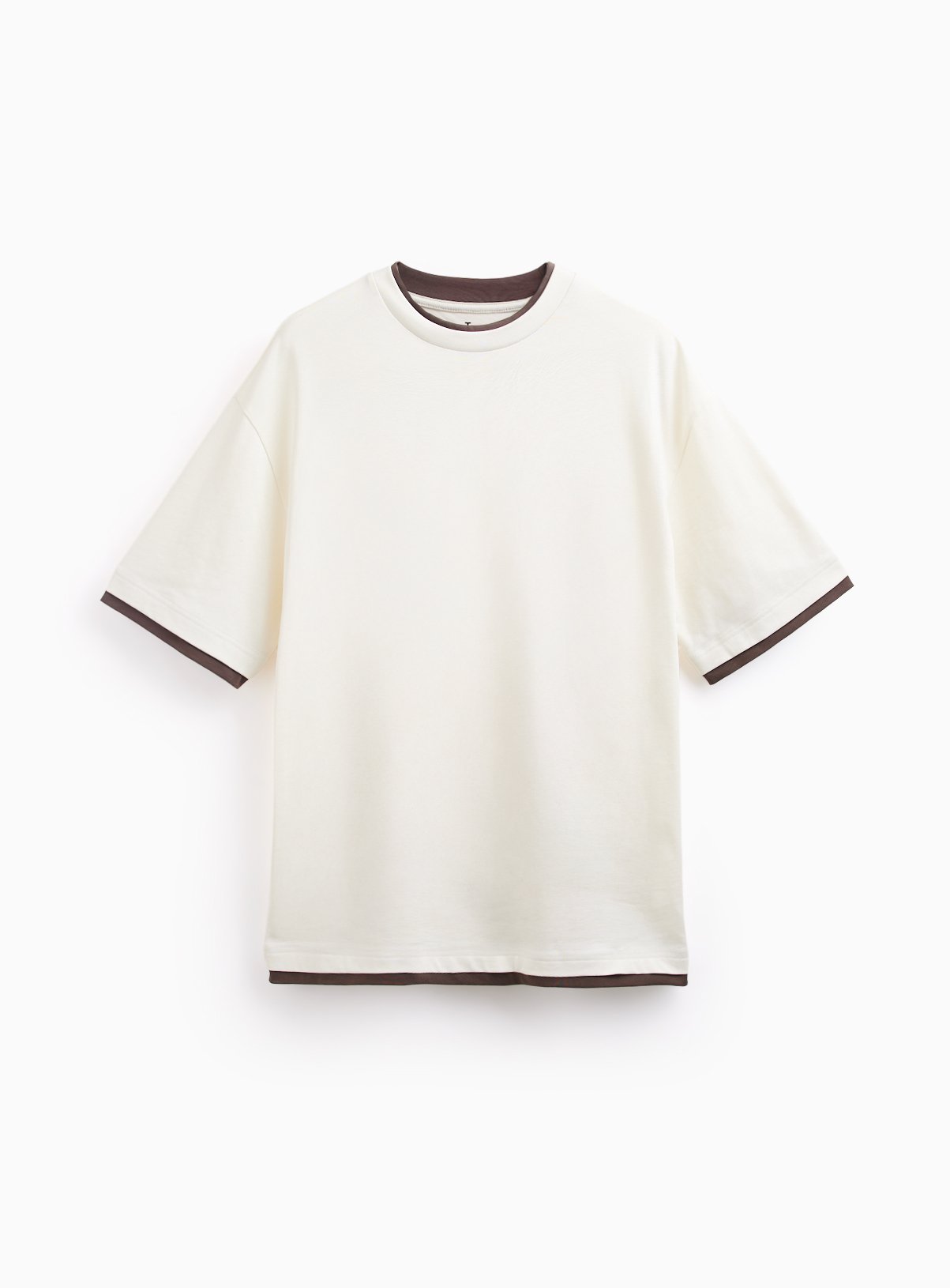 White Relaxed Mock Neck T-Shirt XL - Image 3 thumbnail