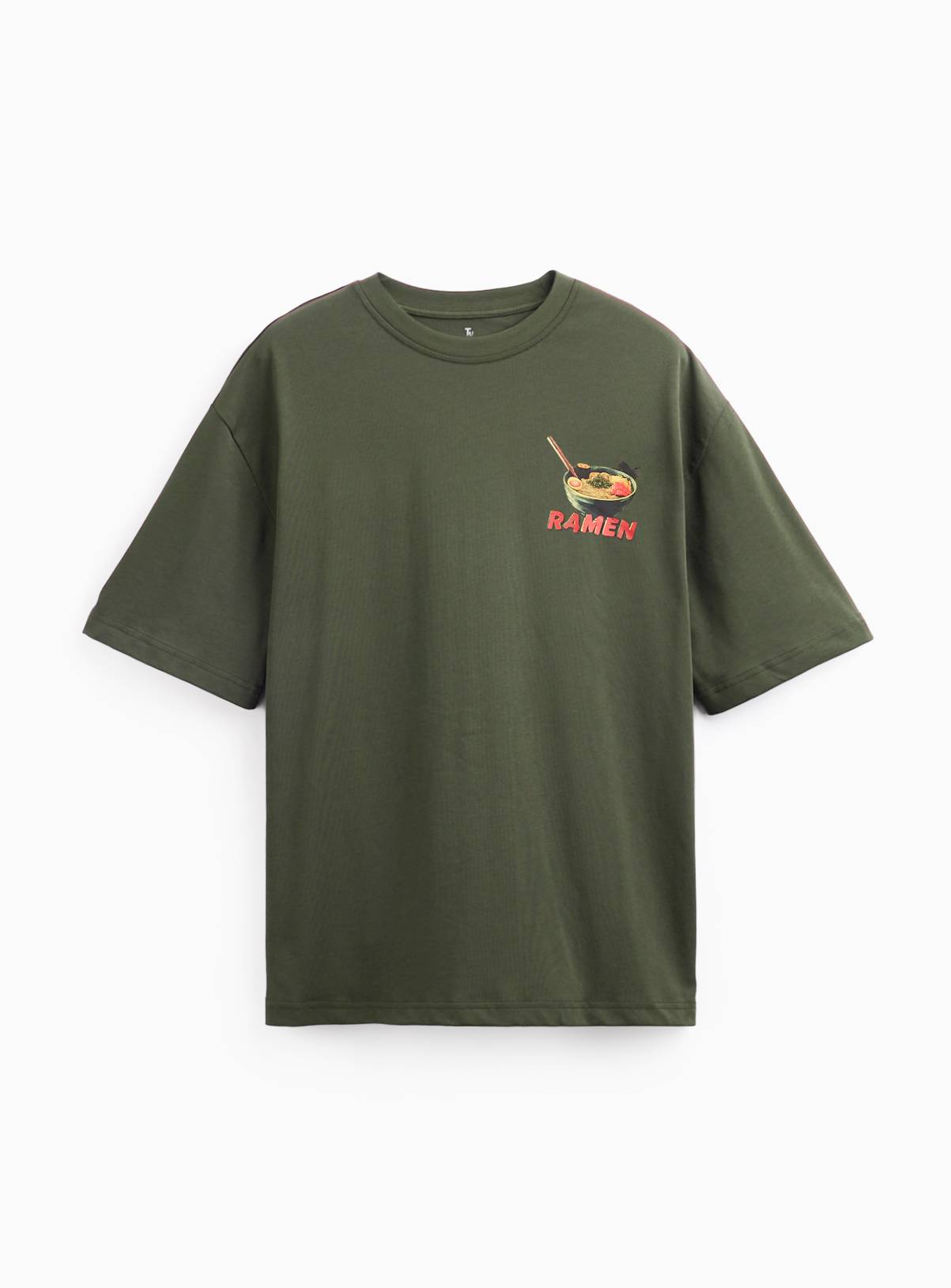 Dark Green Ramen Bowl Graphic T-Shirt XXL - Image 3