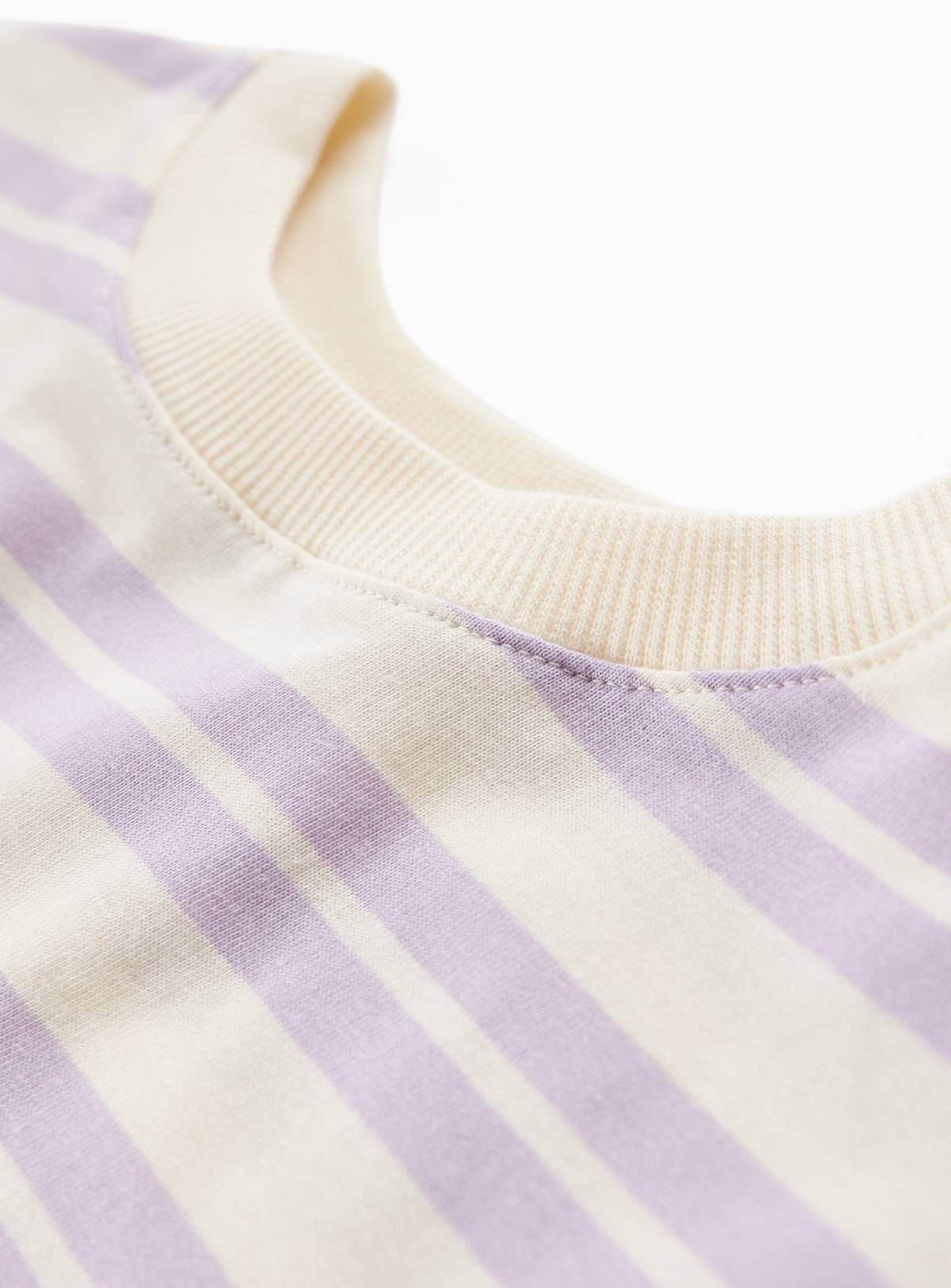 Lilac Stripe Print Boxy Fit T-Shirt 11 years - Image 2