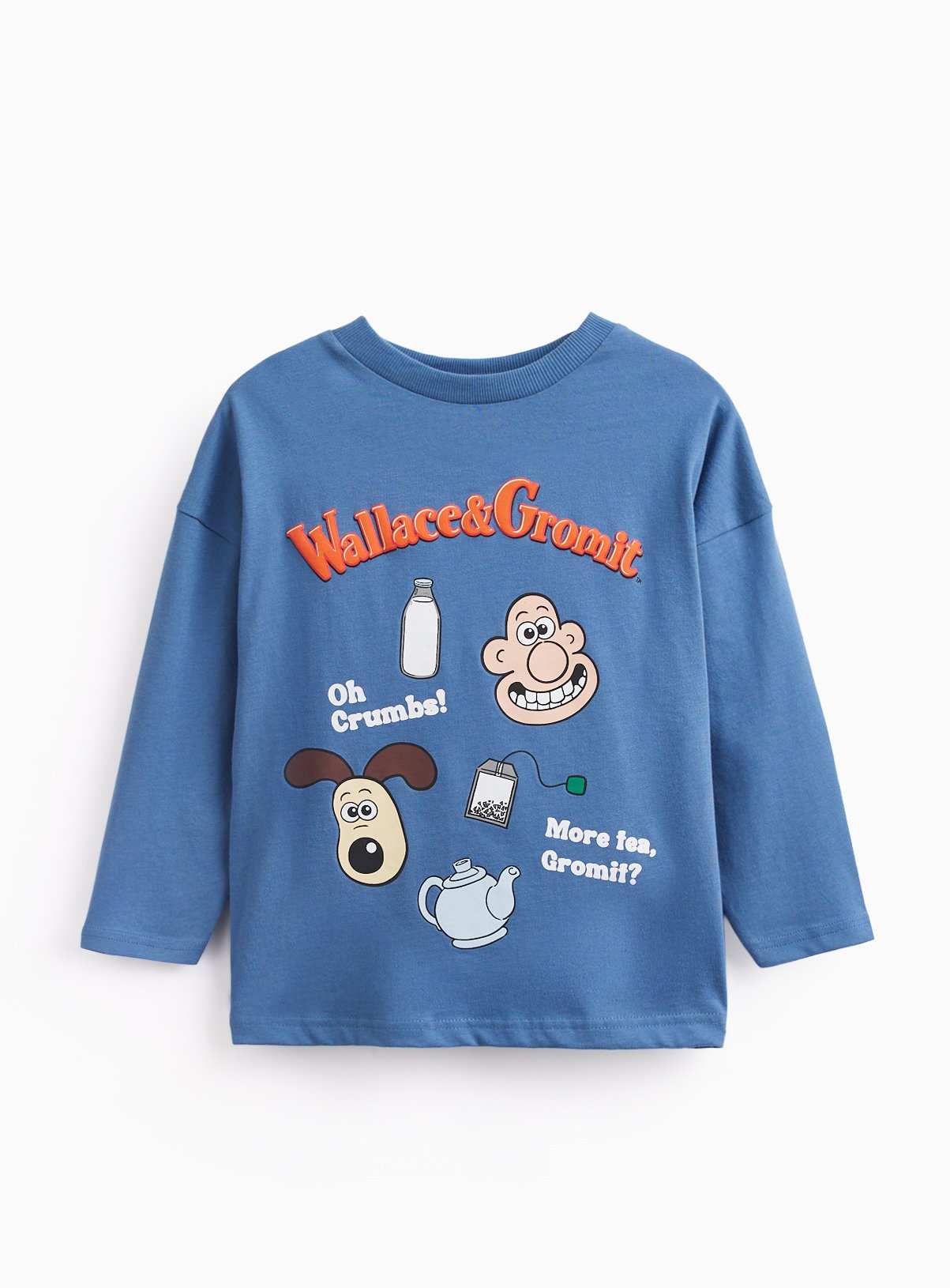Blue Wallace & Gromit Graphic T-Shirt 3-4 years - Image 2 thumbnail