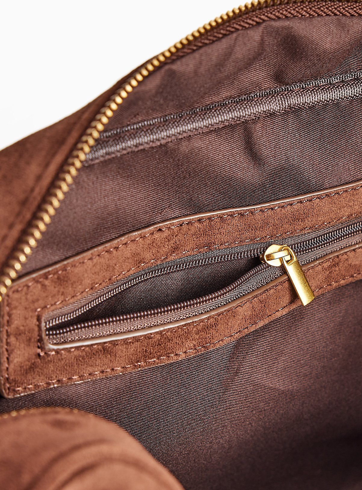 Faux Suede Shoulder Bowler Bag One Size - Image 3 thumbnail
