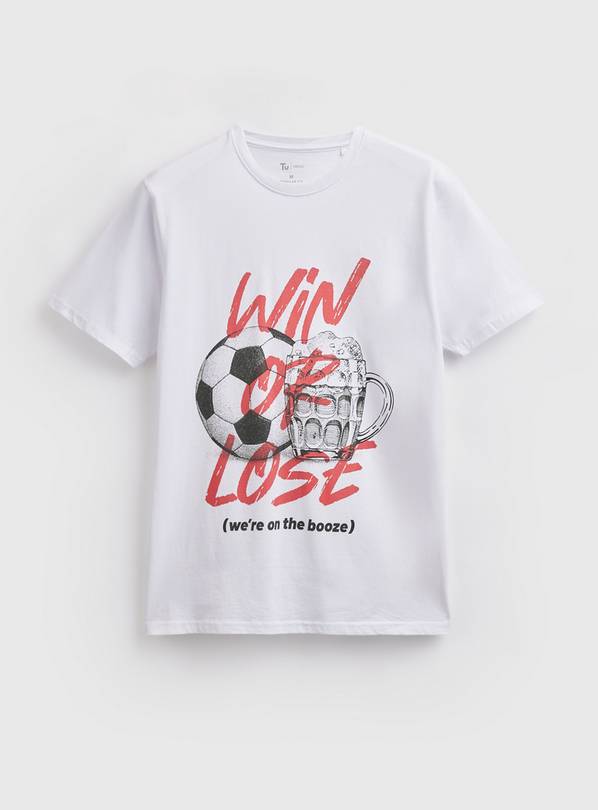 White England Football Win Or Lose Graphic T-Shirt XXL